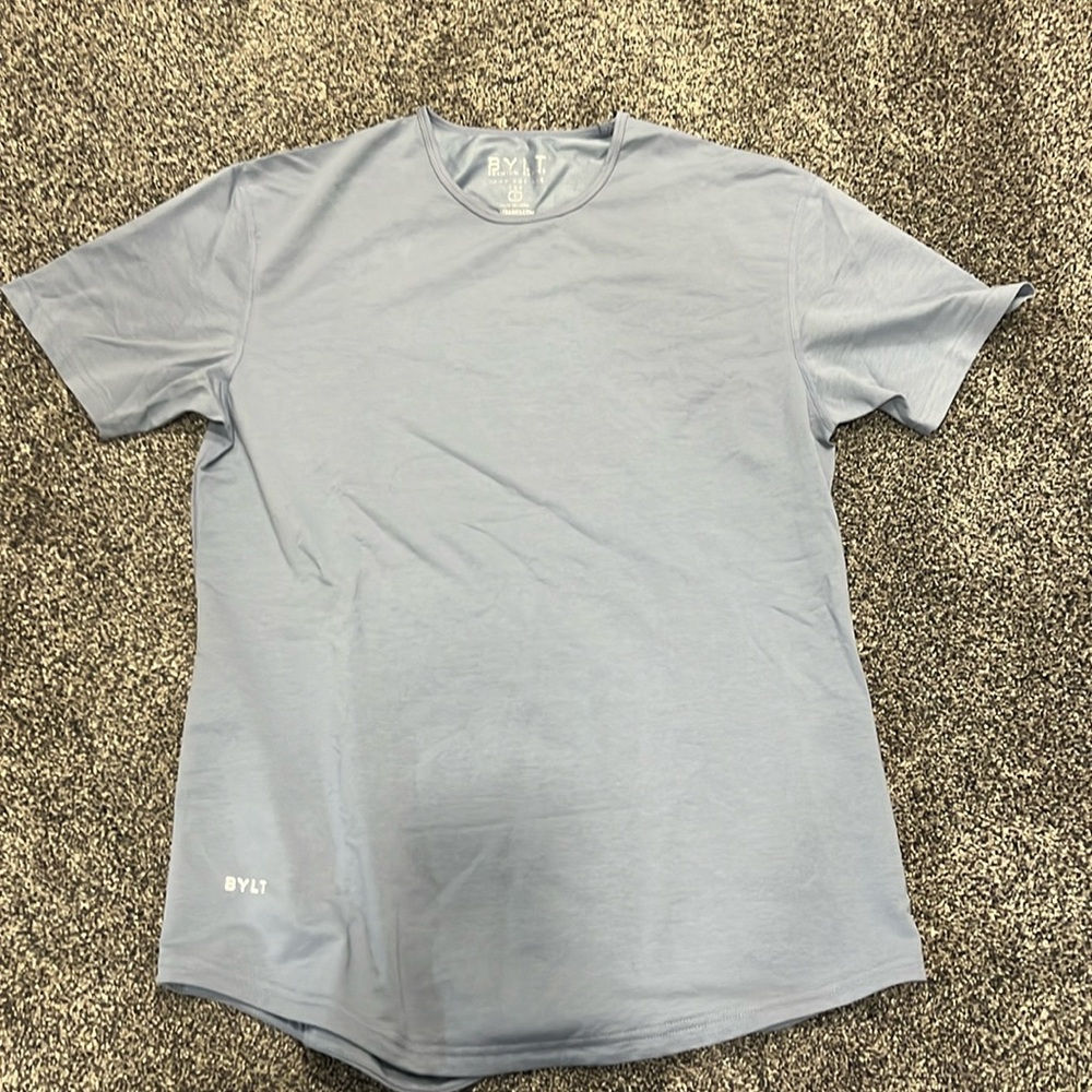Bylt Basics Drop Cut Short Sleeve Crew Tee Shirt (Men's L) Blue